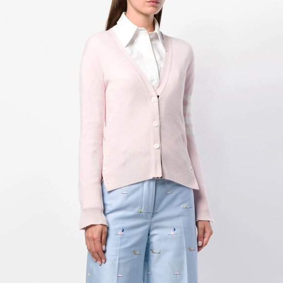 Thom Browne Pink Cashmere Cardigan, size 42 (fits like a fitted size Small). - Picture 3 of 15
